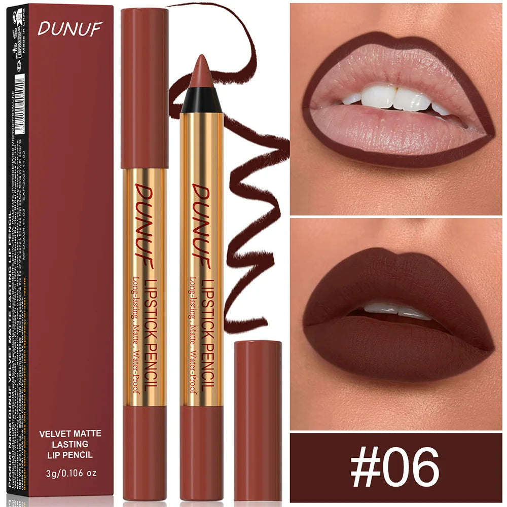 Waterproof Matte Lipliner Pencil Dark Red Contour Tint Lipstick Long Lasting Non-stick Cup Lip Liner Sexy Lips Makeup...
