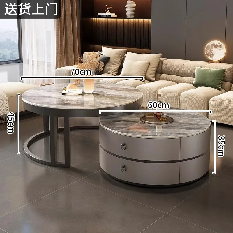 Glam Nordic Coffee Tables Round Simple Luxury Metal Coffee Tables Design Modern Muebles Para El Hogar Living Room...