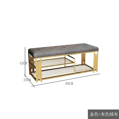 Fashion Cloakroom Hotel Shoe Changing Stools Light Luxury Living Room Storage Ottomans Creative Household Furniture Shoe Shelf T - Kimlud
