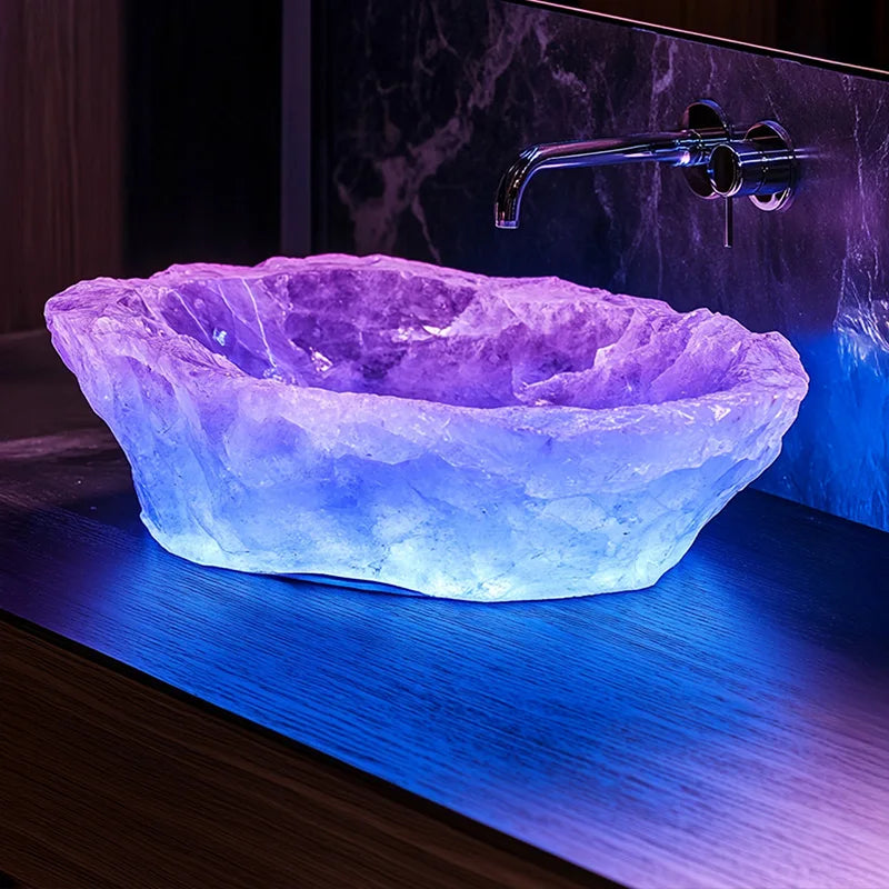 Resin dream crystal stone wash basin custom sales office model room bathroom single basin art table basin - Kimlud