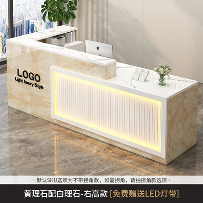 Simple Salon Luxury Reception Desk Decorations Custom Reception Desk Beauty Mostrador Recepción Commercial Office Furniture - Kimlud