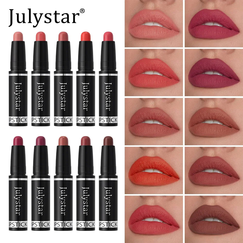 10 Color Nude Brown Matte Lipstick Pen Waterproof Lasting Non-Stick Cup Velvet Fruit Lipstick Lip Tint Pencil Makeup Lip...