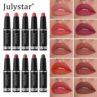 10 Color Nude Brown Matte Lipstick Pen Waterproof Lasting Non-Stick Cup Velvet Fruit Lipstick Lip Tint Pencil Makeup Lip...