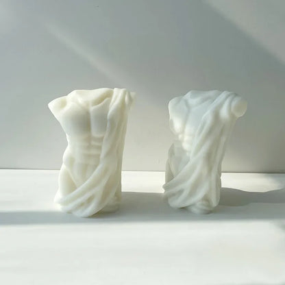 Adonis Sculpture Torso Mold Human Candle Mold DIY Body Abdominal Muscle Man's Statue Plaster Sculpture Male Silicone Mold