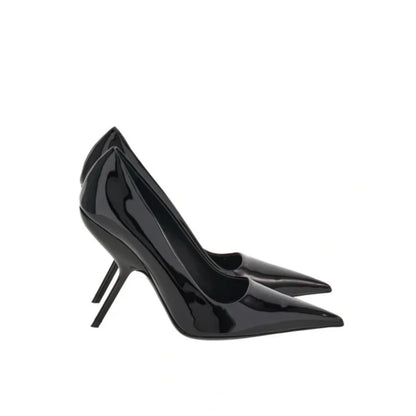 2025 New Style Women's High Heels Shoes Patent leather Pointed Toe Solid Color Night Club Party Shoes Femme Summer Half Slippers