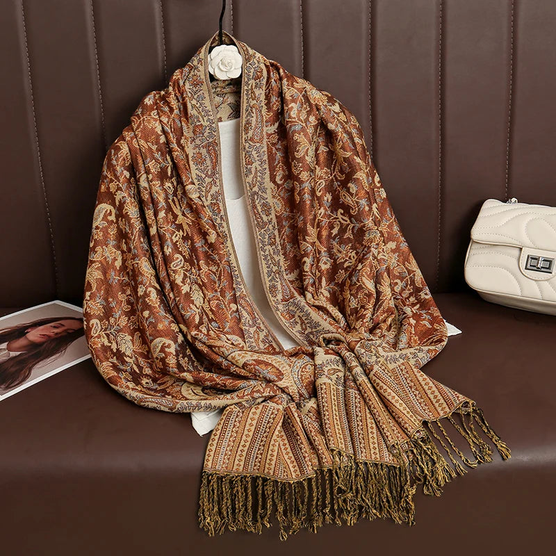 Luxury Brand Autumn Cashmere Pashmina Shawl Lady Wrap Warm Winter Scarves Design Print Female Foulard Cotton Stoles...