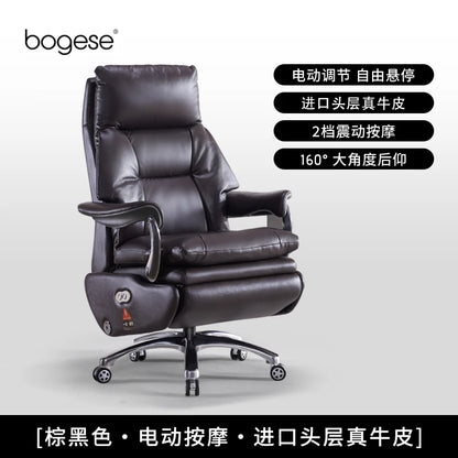 Electric Leather Boss Chair Modern Design Comfortable Ergonomic Trendy Chair Swivel Arm Footrest Salon Silla Oficina...