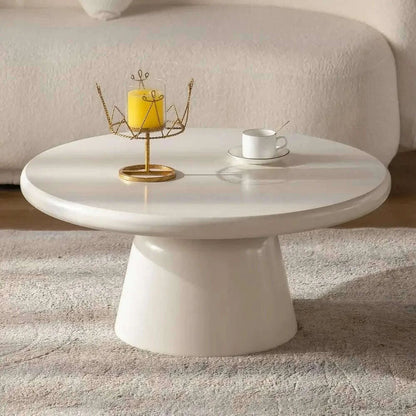 Oval Coffee Table for Living Room Modern Irregular Coffee Table Asymmetrical Unique Center Table (G White 45.7in)