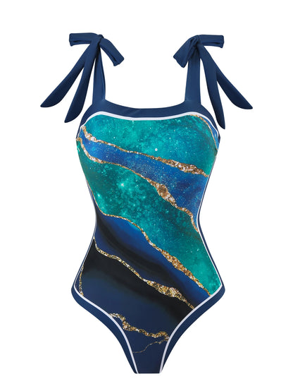 Summer New Custom-Made Digital Printed One-Piece Bikini Swimsuit for Women Conservative Sun Protection One-Piece Gauze Skirt 2-Piece - Kimlud