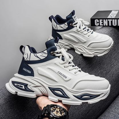 Mens Running Shoes New High Top All Season Street Trendy Wear-resistant Thick Sole Casual Sneakers Original Sports Shoes for Men