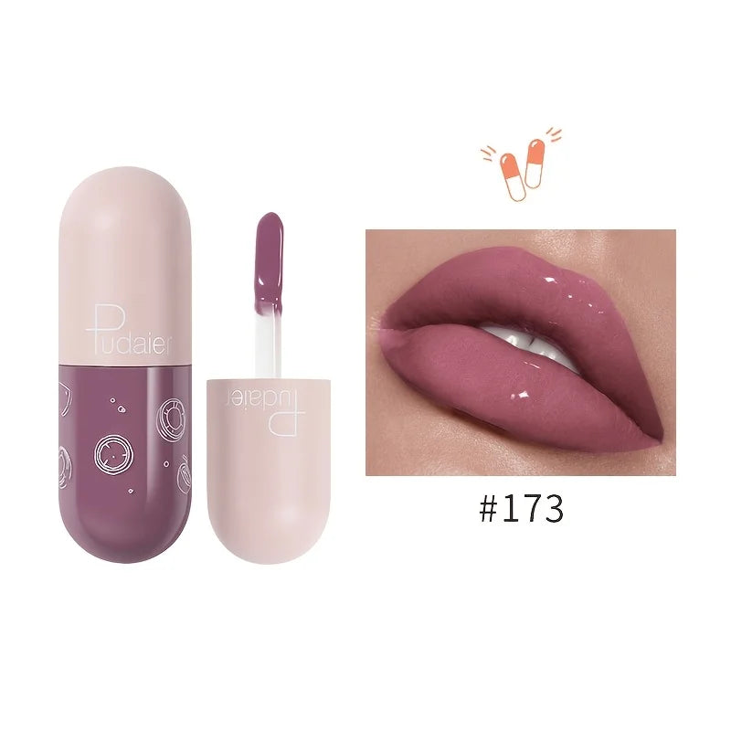 Capsule Mirror Lip Gloss, Water-Light High Shine, Non-Stick Cup, Long-Lasting, Moisturizing, Travel Size