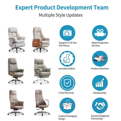 Chinese Factory Owner Executive Chair Modern Lift Design Rotating Function Comfortable Artificial Leather Computer Chair...