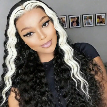 Colored Highlight White Black Body Wave Transparent 13x4 HD Lace Frontal Wigs for Women Brazilian Human Hair Wig 200...