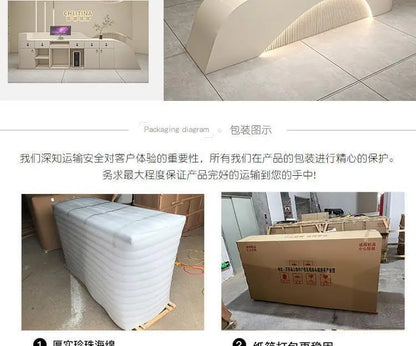 Welcome Service Reception Desks Sales Office White Front Reception Desk Cash Register Salon Recepciones Para Negocio Furniture - Kimlud
