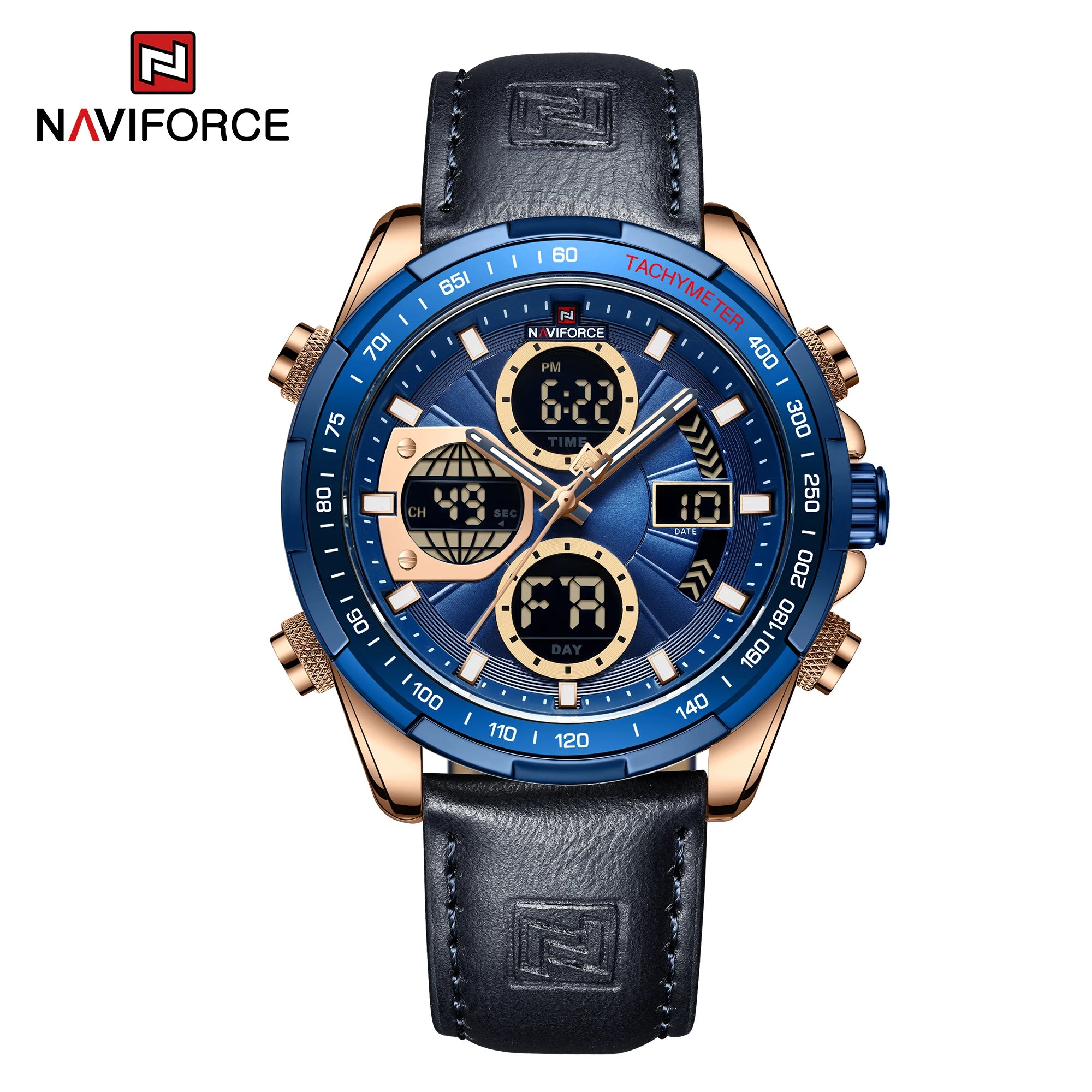 NAVIFORCE Fashion Military Watches for Men Luxury Original Sports Chronograph Watch Waterproof Quartz Clock Digital WristWatch - Kimlud