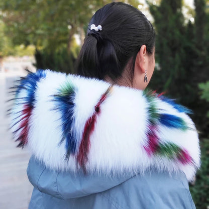 Super Large 100% Real Fox Fur Collar Hood Decor Fur Collar For Down Coat Women Winter Warm Fur Scarf Shawl Luxury