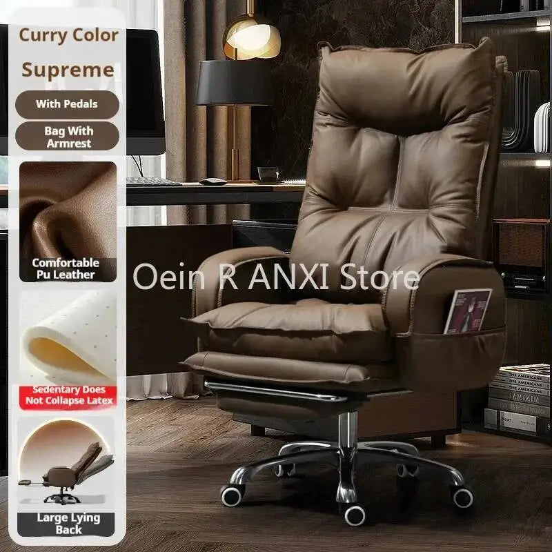 Recliner Ergonomic Office Chairs Computer Boss Leather Executive Chair Lounge Swivel Cadeira De Escritorio Office...