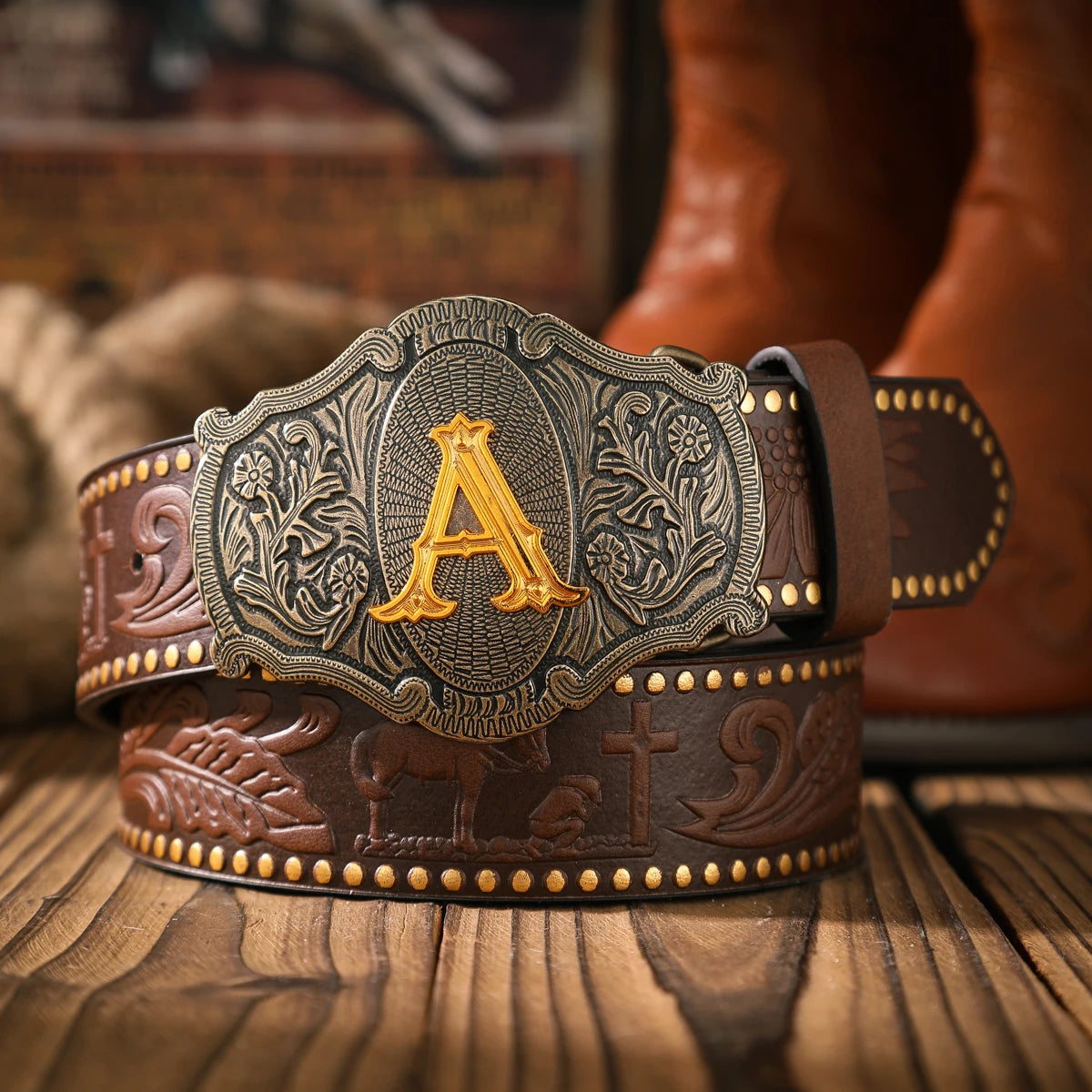 A casual and retro belt, a waist accessory for Western-style clothing, metal buckle, PU belt, suitable for both men and...