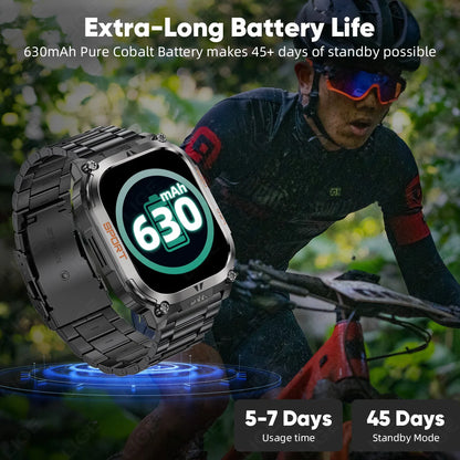 LIGE New GPS Tracking Smart Watch  LED Flashlight 1.96inch HD Screen Compass BT Call Waterproof Sport Smartwatch For Android iOS