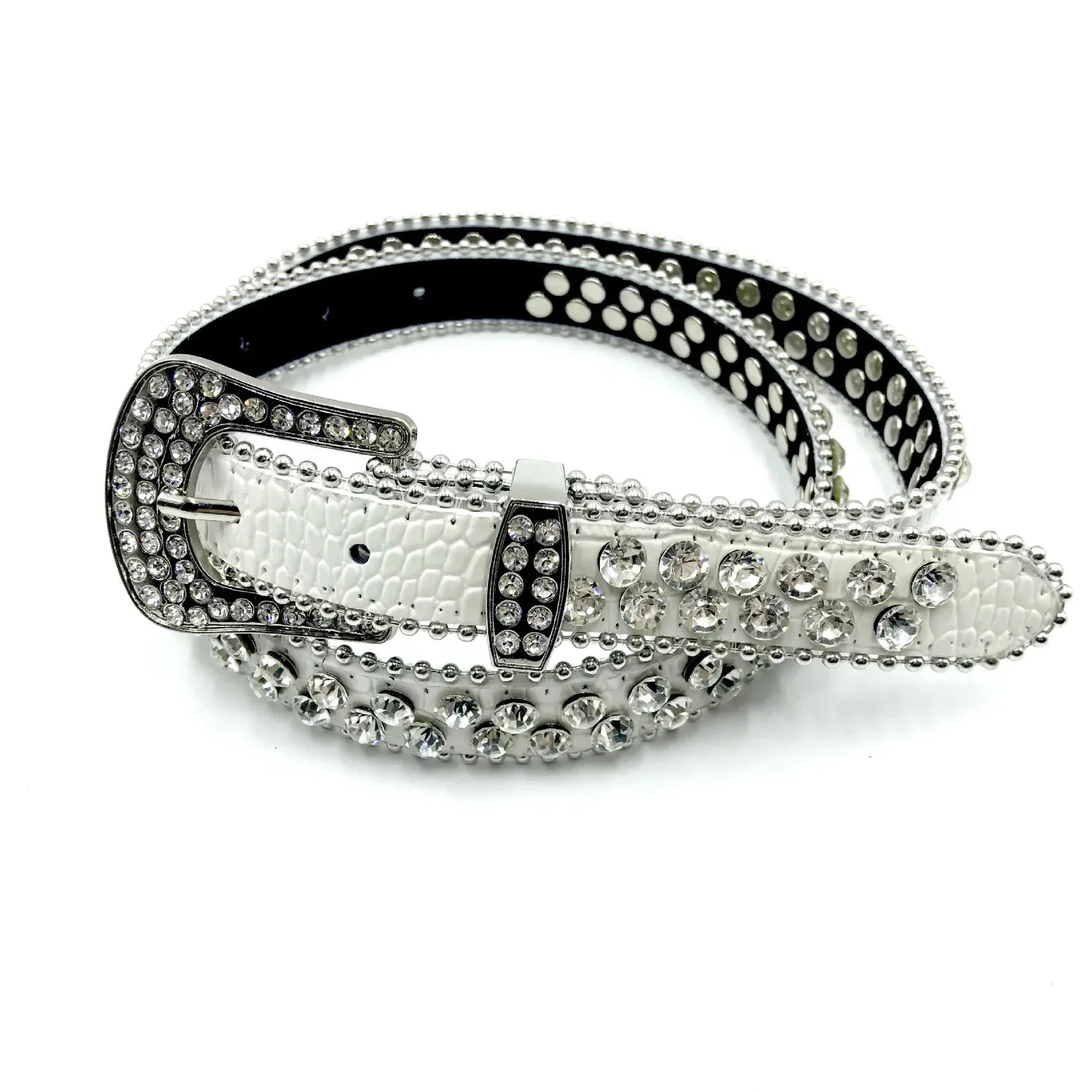 Sexy Leopard Rhinestone Belt Women's Bling Belt Punk Y2k Metal Buckle Sequin Belts Pu Fashion Waistband Jeans Pants...