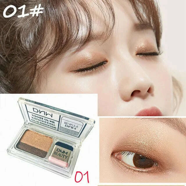 Two-color small box lazy eye shadow makeup matte eye shadow easy to carry eyeshadow tray professional women's cosmetics