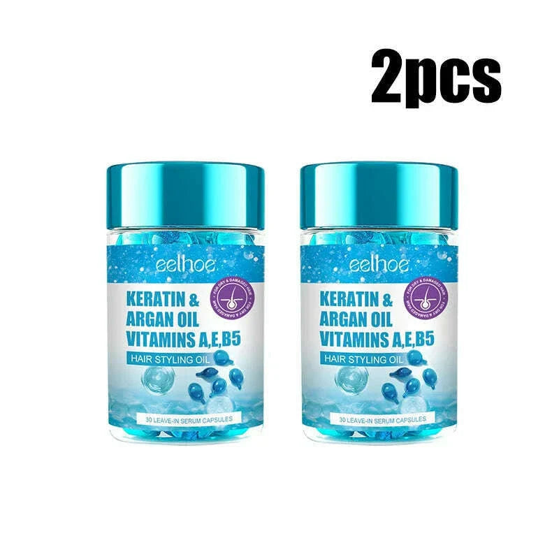 Magic Hair Vitamin Capsule Keratin Oil Fast Restore Hair Soft Smooth Shiny Deep Moisturizer Frizzy Dry Scalp Hair Care Products