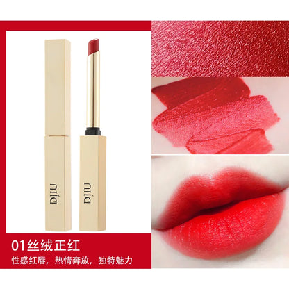 6 Colors Thin Tube Small Gold Bar Make Up Lip Stick Long Lasting Moisture Cosmetic Lipstick Lips Makeup Lipstick Cosmetics Batom