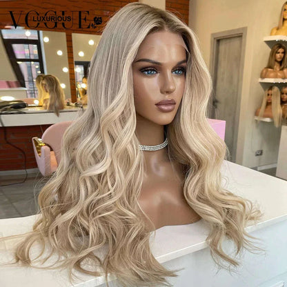 Christmas Cream Blonde Body Wave 100% Real Human Hair Wig Ash Blonde Preplucked 13x6 Lace Front Wig Pre Cut Ready To Wear Wigs