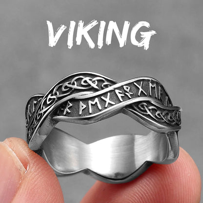 Viking Letter Character Unique Stainless Steel Men Rings Punk New In For Male Women Fashion Jewelry Creativity Gift Wholesale - Kimlud