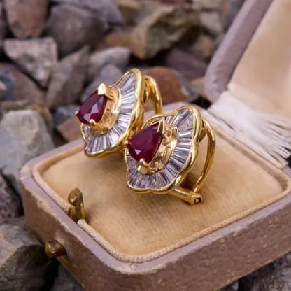 Europe and The United States Fashion Inlaid Zirconia Drop Earrings Women's Delicate and Elegant Temperament Party Jewelry Gifts