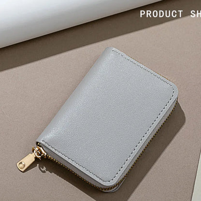 1pc Organ Card Bag Korean Edition Portable Women's Short Bank Card Cover Business Card Clip Zipper Vertical Handheld Bag - Kimlud