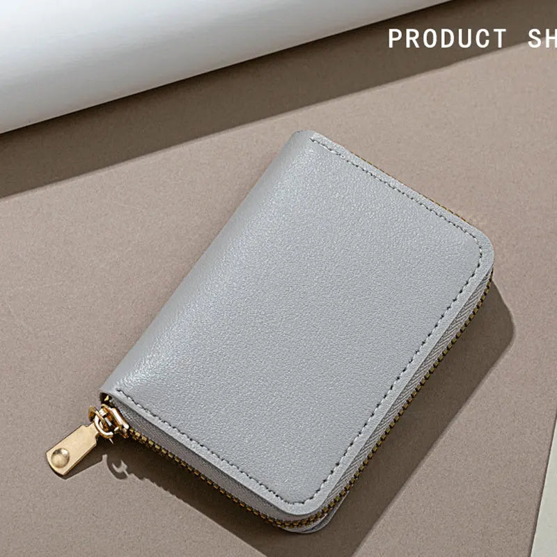 1pc Organ Card Bag Korean Edition Portable Women's Short Bank Card Cover Business Card Clip Zipper Vertical Handheld Bag - Kimlud