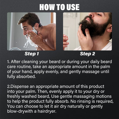 Beard Care Set, Sandalwood Beard Shampoo and Beard no-rinse conditioner- Softens & Strengthens Beard, with Argan and Jojoba Oil