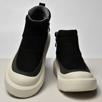 Vintage Classic PU Leather Ankle Boots for Men Outdoor Male Treking Footwear Non-Slip Hiking Basic Boots Leisure Walk Mens Botas