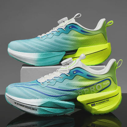 Marathon Carbon Plate Sports Running Shoes Men New Breathable Lightweight Mesh Sport Shoes Women Comfortable Nonskid Sneakers - Kimlud