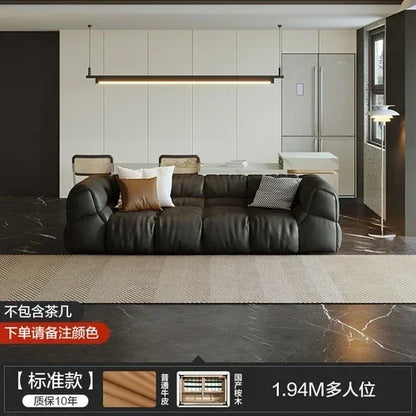 Puff Leather Sofa Bedrooms Comfortable Reclining Luxury Designer Lazy Sofa Modern Minimalist Sofy Do Salonu Home...