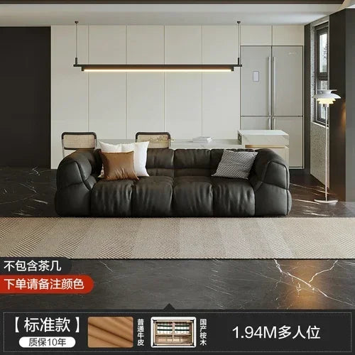 Puff Leather Sofa Bedrooms Comfortable Reclining Luxury Designer Lazy Sofa Modern Minimalist Sofy Do Salonu Home...