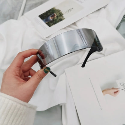 New Arrival Y2k women Sunglasses Laser Eyeglasses technological sense Mirrored Lens Eyewear Glasses integrated Men sun...