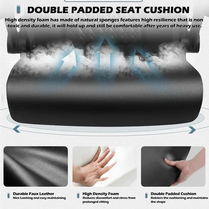 High Back Executive Office Chair for Adult, Big and Tall Leather Home Desk Chairs with Padded Flip-up Arms, Swivel Rolli