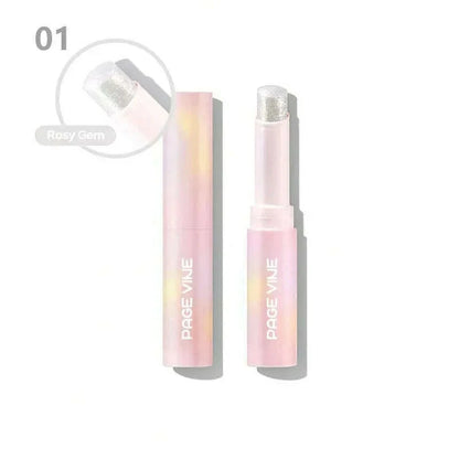 PAGE VINE Crystal Jelly Highlighter Eyeshadow Stick Shiny Multi-colored Pearlescent Shimmer Lip Balm Sparking Shine Face Makeup