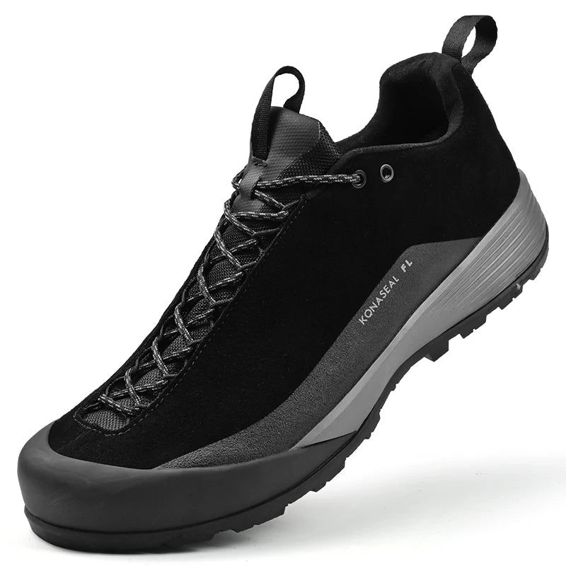 Men's Waterproof Leather Hiking Shoes Durable Outdoor Sport Men Trekking Leather Shoes Lace-Up Climbing Hunting Sneakers...