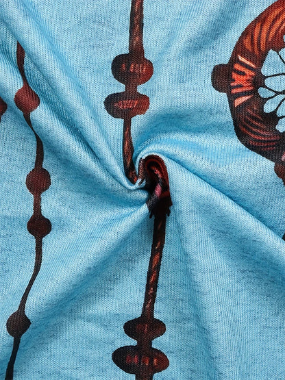 Plus Size 2024 Autumn New Women's Fashion Long Sleeve Retro Feather Print Jacket Cardigan Casual Loose