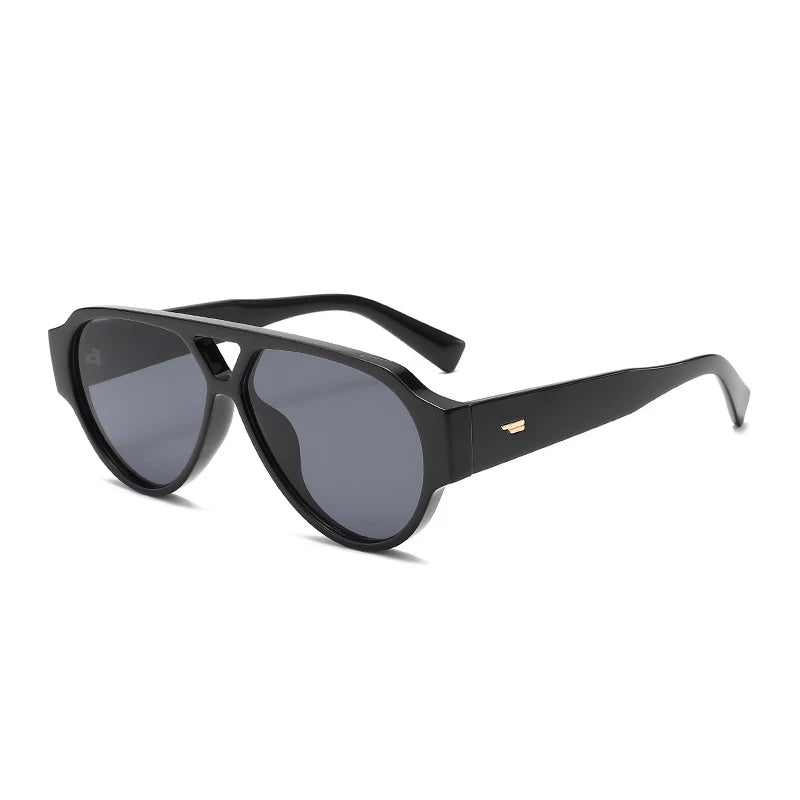 SO&EI Fashion Oversized Pilot Double Bridges Women Sunglasses Retro Rivets Men Red Green Shades UV400 Sun Glasses |...