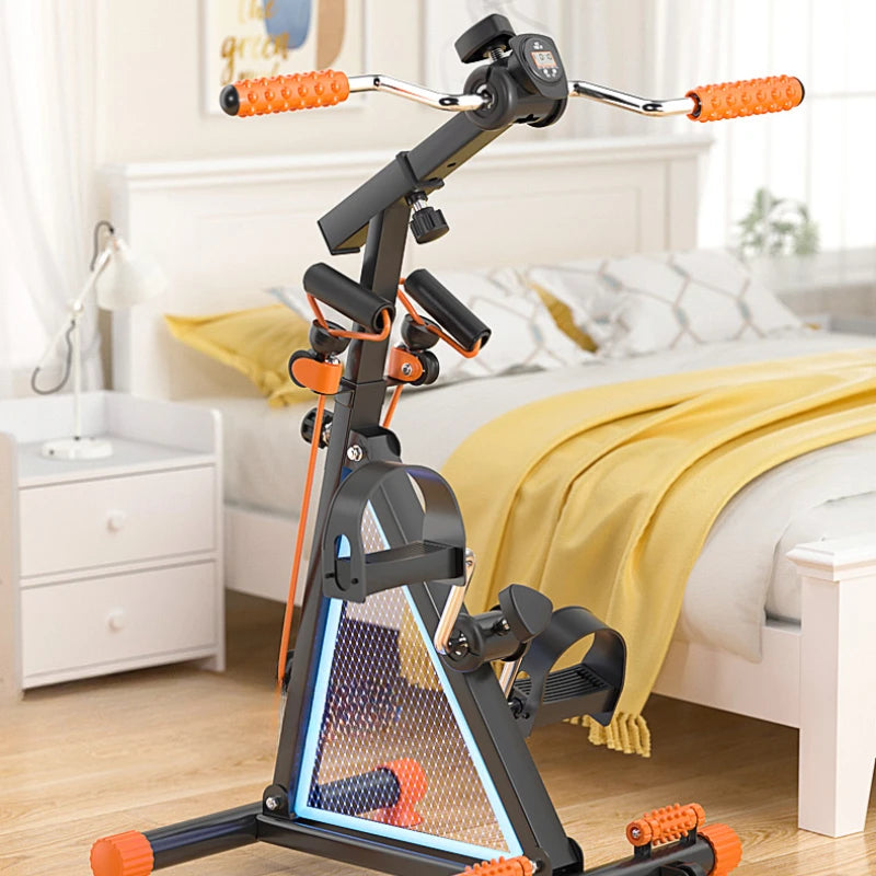 4-in-1 Upper and Lower Limb Pedal Exercise Bike Massage and Stretch Cycling Stepper Pedal Exerciser for Rehabilitated Seniors