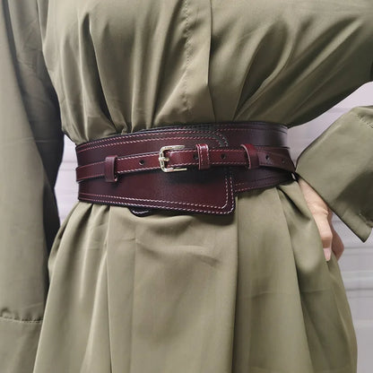 Real Leather Wide Waistband Fashion Versatile Decoration Waist Accessories Women's Waist Seal Dress Coat Pure Cowhide...
