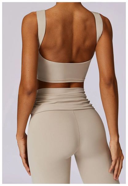 High Strength Sports Bra Shockproof Crop Top Anti-sweat Fitness Top Women Yoga Bra Backless Push Up Sport Top Gym Workout Top - Kimlud