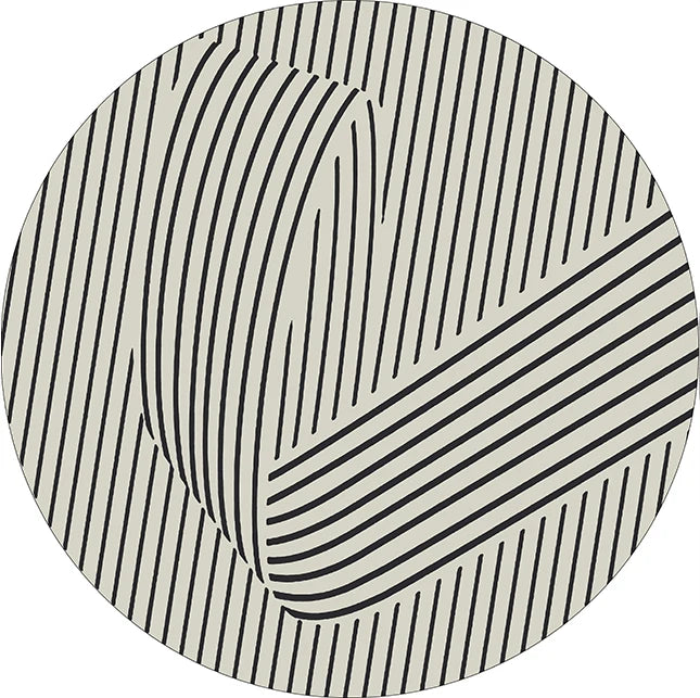 Home Thicken Non-slip Mat Modern Minimalist Carpets for Living Room Fluffy Soft Bedroom Decor Stripe Carpet Large Area Round Rug - Kimlud