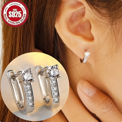 Luxury S925 Sterling Silver Exquisite Zirconia Earrings for Women, Fashionable and Elegant Wedding Gift Accessories |...
