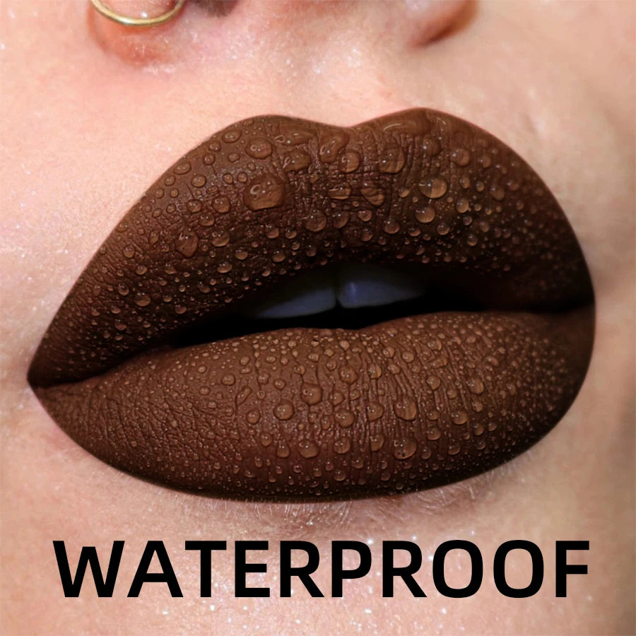 19 Colors Matte Velvet Lip Gloss Waterproof Liquid Lipstick Nude Black Lips Tint Makeup Lip Glaze Cosmetics Red Lip...