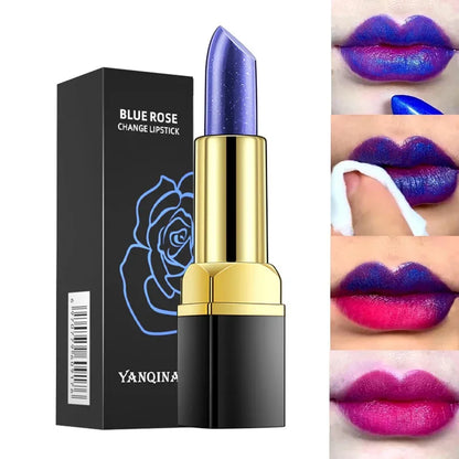 YANQINA Blue Temperature Color Changing Lipstick Waterproof Long-Lasting Non-Fading Non-Transfer Moisturizing Lip Stain...